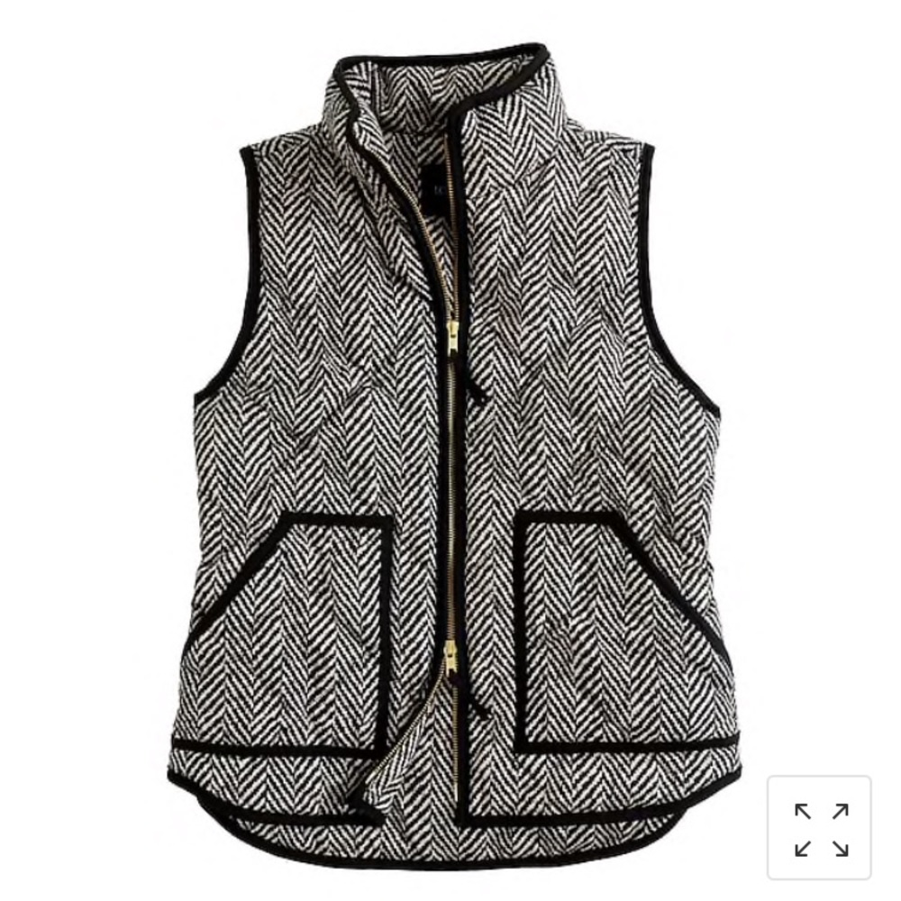 Jcrew herringbone puffer vest